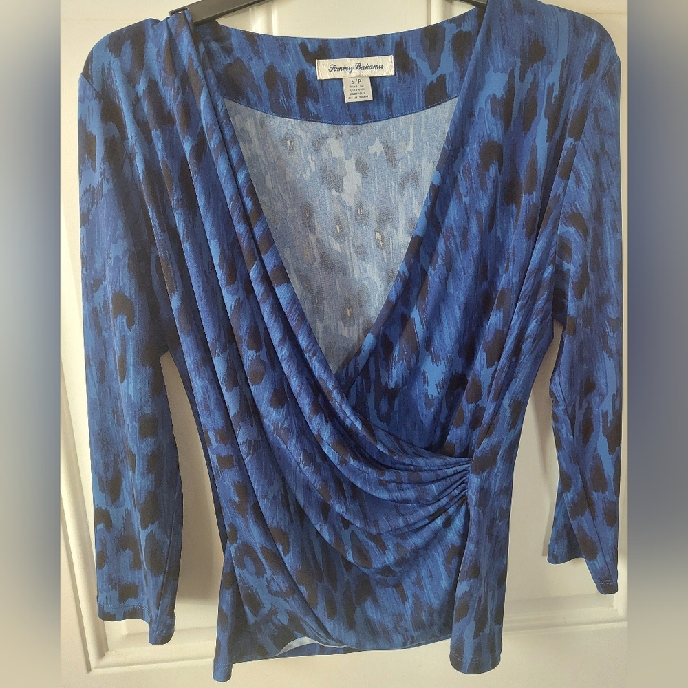 Tommy Bahama Blue Leopard Top